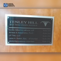 Gloss Black Acrylic Top Plate w/ Brushed Aluminum Backer Panel - Contour Cut Metallic Silver Vinyl Text